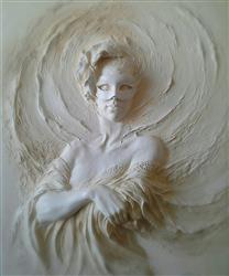 تصویر 1 از گالری عکس پوستر دیواری سه بعدی زن حکاکی شده روی دیوار