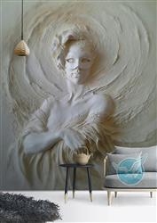 تصویر 2 از گالری عکس پوستر دیواری سه بعدی زن حکاکی شده روی دیوار