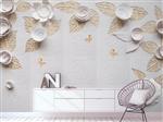 تصویر 2 از گالری عکس پوستر دیواری سه بعدی گل های سفید ریز زیبا