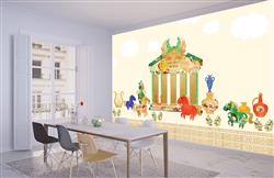 تصویر 4 از گالری عکس پوستر دیواری سه بعدی کاخ یونانی کارتونی و حیوانات