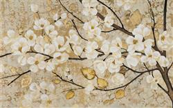 تصویر 1 از گالری عکس پوستر دیواری سه بعدی نقاشی گل های سفید بر فراز شاخه های درخت