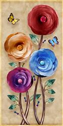 تصویر 1 از گالری عکس پوستر دیواری سه بعدی گل های نقاشی شده رنگارنگ