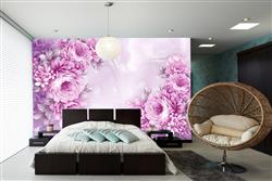 تصویر 3 از گالری عکس پوستر دیواری سه بعدی گل های صورتی زیبا