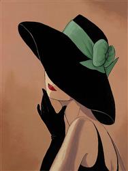تصویر 1 از گالری عکس نقاشی زنی با کلاه بزرگ