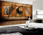 تصویر 4 از گالری عکس پوستر دیواری سه بعدی سه قاب از سه حیوان رو دیوار