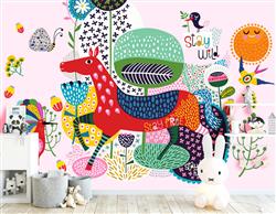 تصویر 2 از گالری عکس پوستر دیواری سه بعدی نقاشی موجودات خیالی رنگارنگ