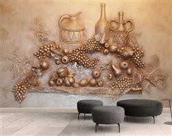 تصویر 2 از گالری عکس پوستر دیواری سه بعدی حکاکی مواد غذایی زیبا