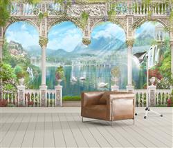 تصویر 3 از گالری عکس پوستر دیواری سه بعدی نقاشی ویو زیبای قصر