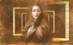 تصویر 1 از گالری عکس پوستر دیواری سه بعدی زن زیبا در راهرو تاریک
