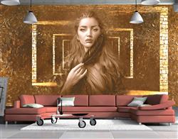 تصویر 2 از گالری عکس پوستر دیواری سه بعدی زن زیبا در راهرو تاریک
