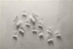 تصویر 1 از گالری عکس پوستر دیواری سه بعدی پروانه های سفید فانتزی