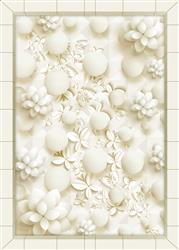 تصویر 1 از گالری عکس طرح برجسته سفید گل های نیلوفر کفپوش سه بعدی