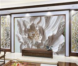 تصویر 3 از گالری عکس گچبری گل بزرگ پوستر دیواری حرفه ای خاص و زیبا
