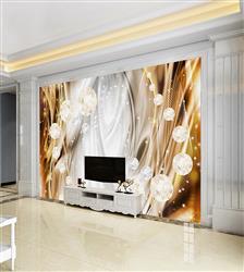 تصویر 3 از گالری عکس الماس های دایره پس زمینه طلایی سفید پوستر دیواری