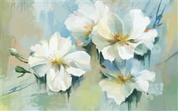 تصویر 1 از گالری عکس گلهای سفید سه بعدی پوستر دیواری