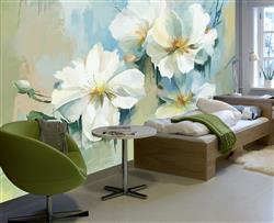 تصویر 5 از گالری عکس گلهای سفید سه بعدی پوستر دیواری