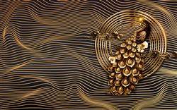 تصویر 1 از گالری عکس طاووس برنزی طلایی پس زمینه دایره پوستر دیواری سه بعدی