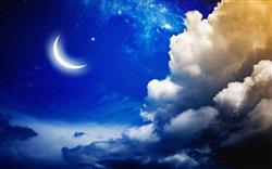 تصویر 1 از گالری عکس ماه و ستاره در آسمان آبی