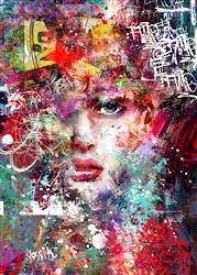 تصویر 1 از گالری عکس نقاشی گرافیتی روی صورت زن جوان
