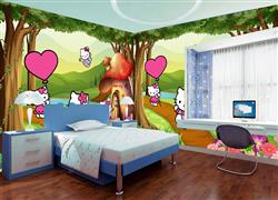 تصویر 4 از گالری عکس پوستر دیواری کارتونی هلو کیتی در جنگل