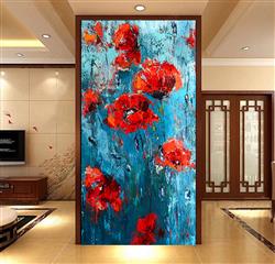 تصویر 2 از گالری عکس گل های قرمز زیبا در زمینه آبی