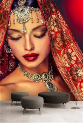 تصویر 2 از گالری عکس دختر هندی زیبا با شال قرمز