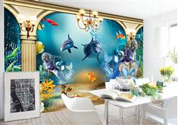 تصویر 4 از گالری عکس ستون های طلایی پری دریایی اقیانوس پوستر دیواری