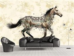 تصویر 2 از گالری عکس اسب در حال پاشش پس زمینه روشن پوستر دیواری