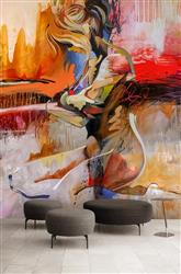 تصویر 2 از گالری عکس اثر هنری دختری نشسته در میان رنگ ها