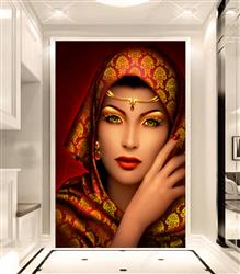 تصویر 2 از گالری عکس عروس هندی زیبا با شال قرمز و طلایی