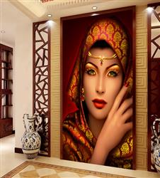 تصویر 3 از گالری عکس عروس هندی زیبا با شال قرمز و طلایی
