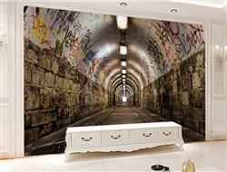 تصویر 2 از گالری عکس نقاشی دیواری سه بعدی گرافیتی تونل