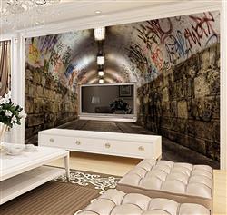 تصویر 3 از گالری عکس نقاشی دیواری سه بعدی گرافیتی تونل