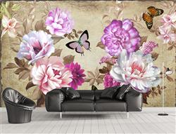 تصویر 2 از گالری عکس گلهای رنگارنگ پروانه ها پوستر دیواری سه بعدی