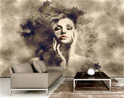 تصویر 3 از گالری عکس دختر زیبا زمینه ابر و باد پوستر دیواری
