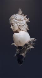 تصویر 1 از گالری عکس مجسمه نیمرخ دختری در برگ های خاردار دیمیتری زامولین