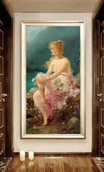 تصویر 3 از گالری عکس نقاشی رنسانسی از زن زیبا در کنار دریاچه