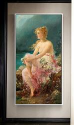 تصویر 4 از گالری عکس نقاشی رنسانسی از زن زیبا در کنار دریاچه