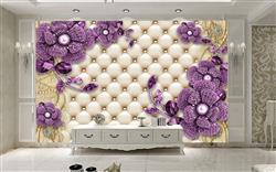 تصویر 2 از گالری عکس گلهای بنفش الماس پس زمینه چستر پوستر دیواری سه بعدی