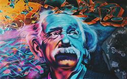 تصویر 1 از گالری عکس آلبرت انیشتین چهره رنگارنگ نقاشی پوستر دیواری