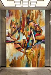 تصویر 2 از گالری عکس نقاشی مفهومی رنگارنگ دو دختر