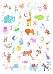 تصویر 1 از گالری عکس حیوانات رنگارنگ و حروف الفبا
