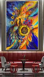 تصویر 3 از گالری عکس طاووس ها و گل های آفتابگردان