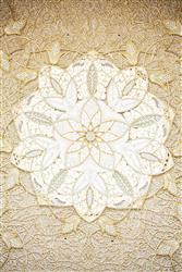 تصویر 1 از گالری عکس گل های سفید و طلایی فلت پوستر دیواری