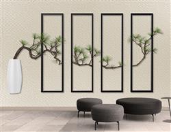 تصویر 2 از گالری عکس گلدون درخت کاج سبز پوستر دیواری سه بعدی