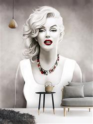 تصویر 3 از گالری عکس مرلین مونرو با لب های قرمز نقاشی دیجیتال پوستر دیواری سه بعدی