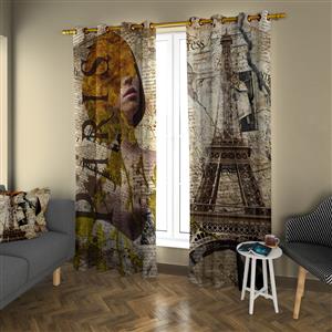 تصویر 3 از گالری عکس دختر فرانسوی طراحی دیجیتال آرت دختر زیبا در کنار برج ایفل نمای وینتیج اثر سامان رئوفی