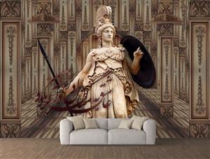 تصویر 2 از گالری عکس دیجیتال آرت جنگجوی شجاع یونانی با سپر و نیزه قلمرو قصر عمارت زیبا