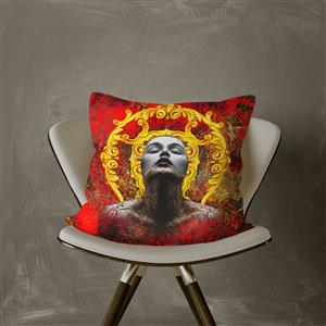 تصویر 6 از گالری عکس دختر خورشید در پس زمینه قرمز باروک هنر دیجیتال