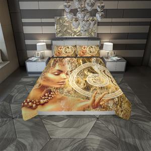تصویر 4 از گالری عکس نیمرخ دختر طلایی زیبا با جواهر هنر دیجیتال